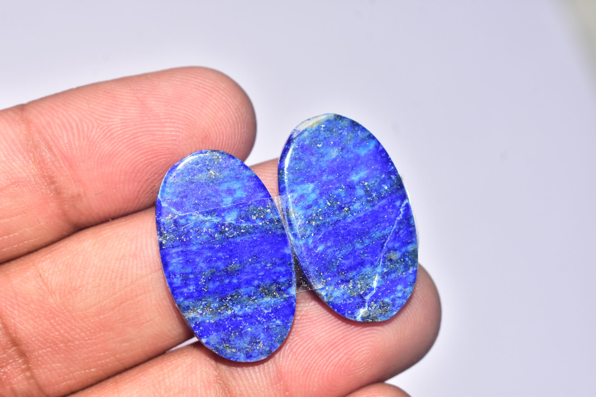 Lapis Lazuli Pair Cabochon / Lapis Lazuli Pair Gemstone / For Jewelry / Oval Shape / 37.30 ct. / 27x16x4 mm. / Loose Gemstone Q-711 - Image 5