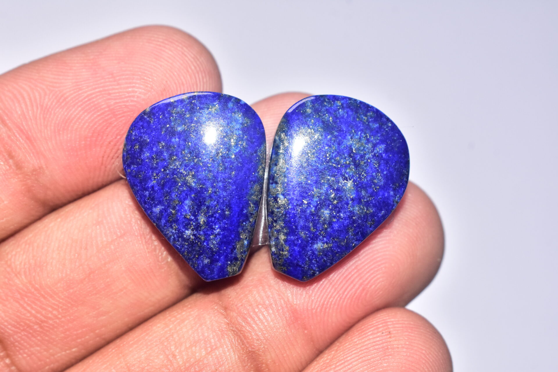 Lapis Lazuli Pair Cabochon / Lapis Lazuli Pair Gemstone / For Jewelry / Freeform Shape / 34.95 ct. / 22x17x5 mm. / Loose Gemstone Q-702 - Image 2