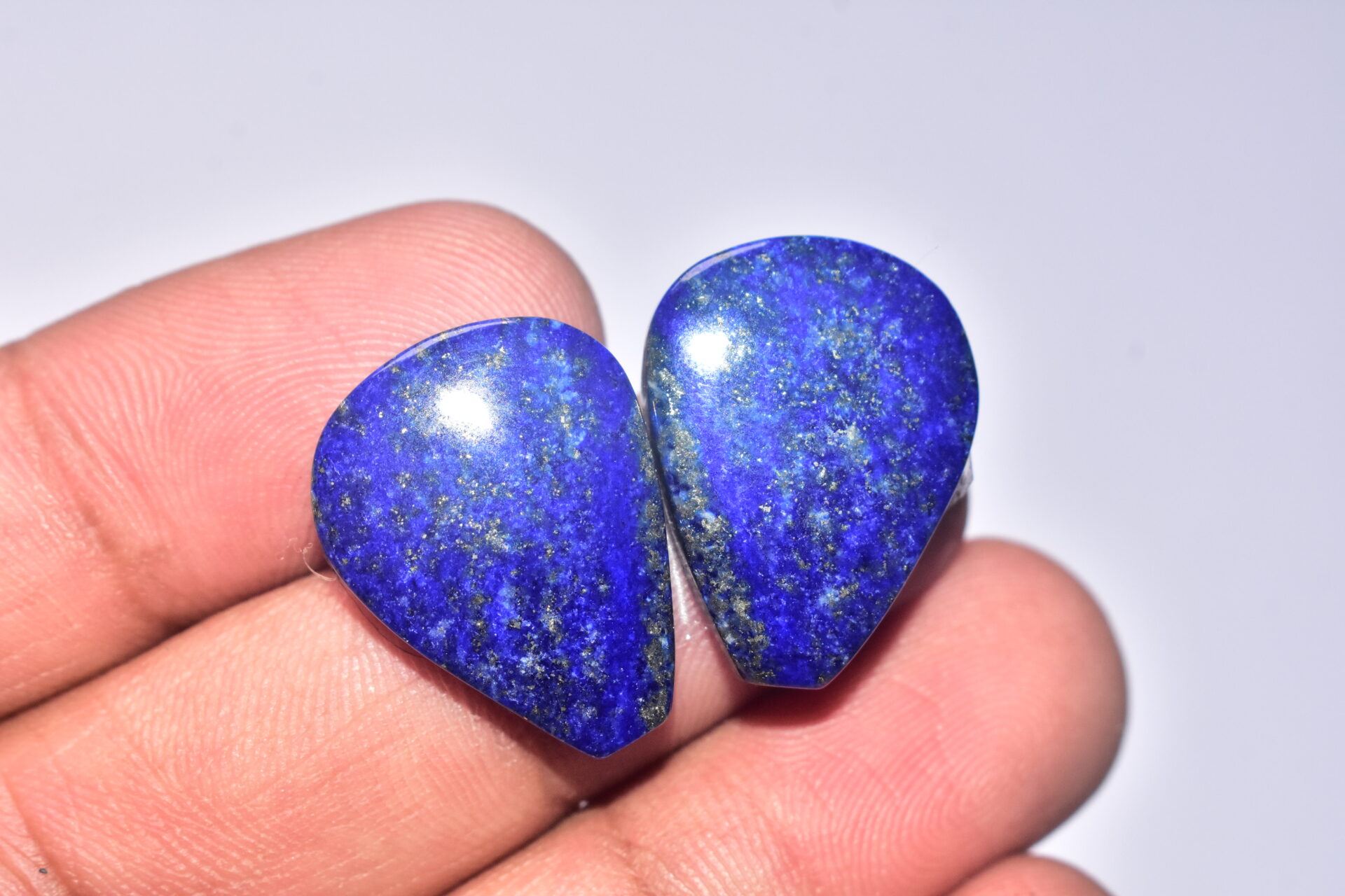 Lapis Lazuli Pair Cabochon / Lapis Lazuli Pair Gemstone / For Jewelry / Freeform Shape / 34.95 ct. / 22x17x5 mm. / Loose Gemstone Q-702 - Image 4
