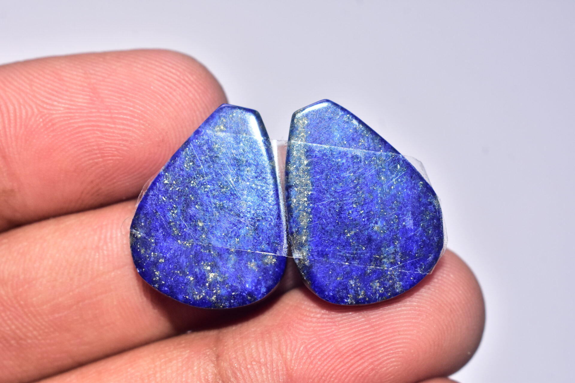 Lapis Lazuli Pair Cabochon / Lapis Lazuli Pair Gemstone / For Jewelry / Freeform Shape / 34.95 ct. / 22x17x5 mm. / Loose Gemstone Q-702 - Image 5