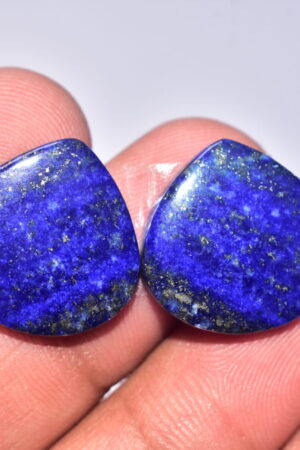 Lapis Lazuli Pair Cabochon / Lapis Lazuli Pair Gemstone / For Jewelry / Freeform Shape / 24.45 ct. / 18x18x4 mm. / Loose Gemstone Q-709