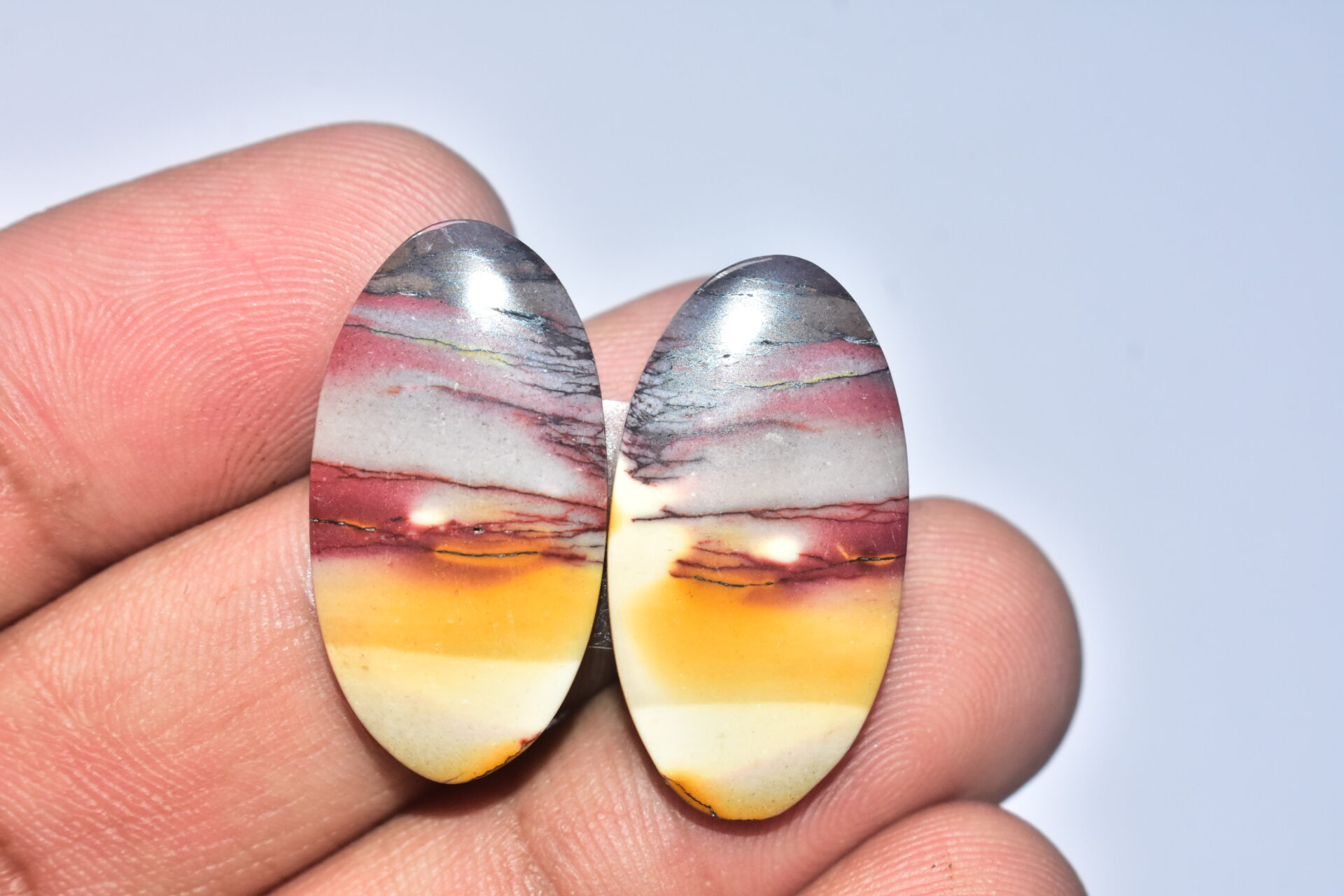 Mookaite Cabochon / Natural Red Mookaite Gemstone / For Wire Wrap Jewelry / Oval Shape / 27.75 Ct. / 27x14x4 mm. / Loose Gemstone / Q- 738