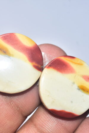 Mookaite Cabochon / Natural Red Mookaite Gemstone / For Wire Wrap Jewelry / Round Shape / 32.65 Ct. / 22x5 mm. / Loose Gemstone / Q- 740