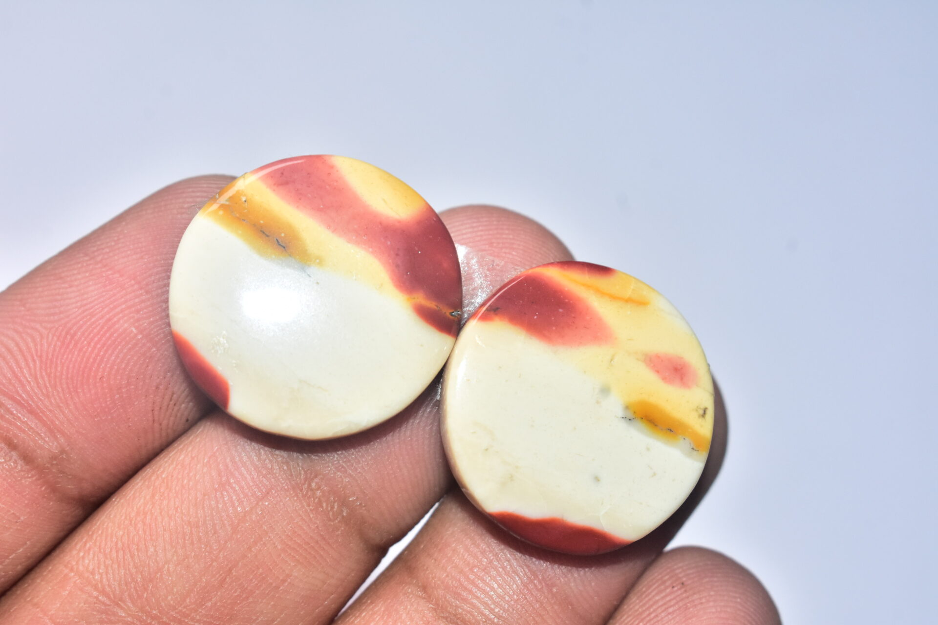 Mookaite Cabochon / Natural Red Mookaite Gemstone / For Wire Wrap Jewelry / Round Shape / 32.65 Ct. / 22x5 mm. / Loose Gemstone / Q- 740