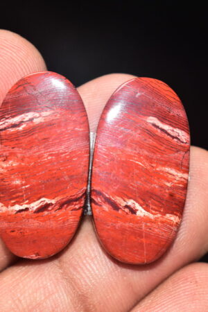 Snake Skin Jasper Pair Cabochon / Snake Skin Jasper Pair Gemstone / Oval Shape / 36.45 ct. / 27x14x4 mm. / Loose Gems / Q-719