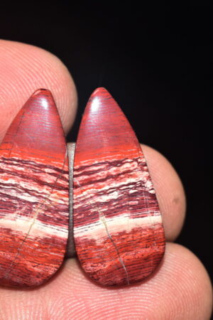 Snake Skin Jasper Pair Cabochon / Snake Skin Jasper Pair Gemstone / Pear Shape / 28.35 ct. / 26x14x4 mm. / Loose Gems / Q-720