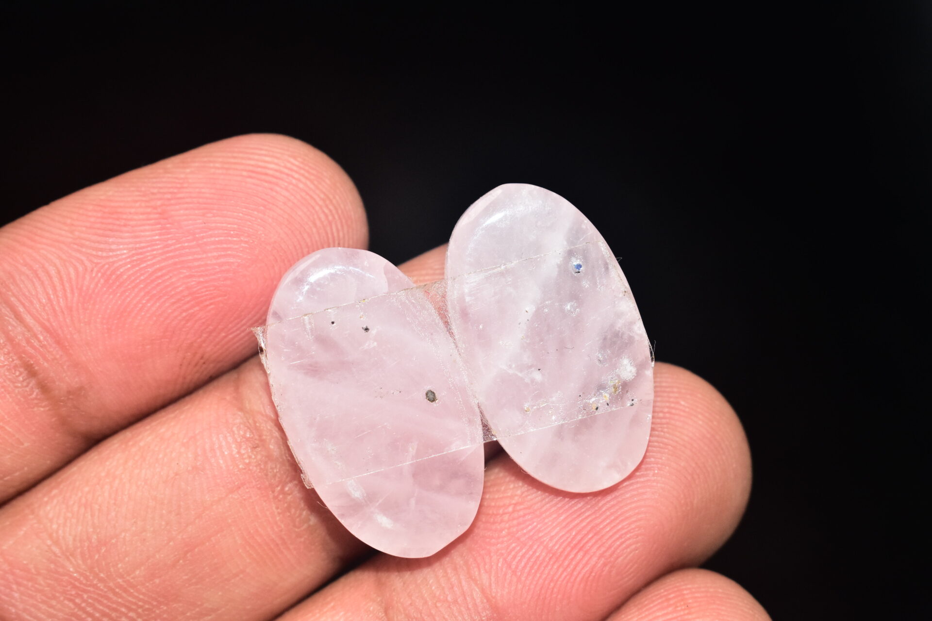 Rose Quartz Pair Cabochon / Pink Rose Quartz Pair Gemstone / High Quality / Oval Shape / 31.85 Ct. / 24x15x5 mm. / Loose Gemstone / Q-802 - Image 5