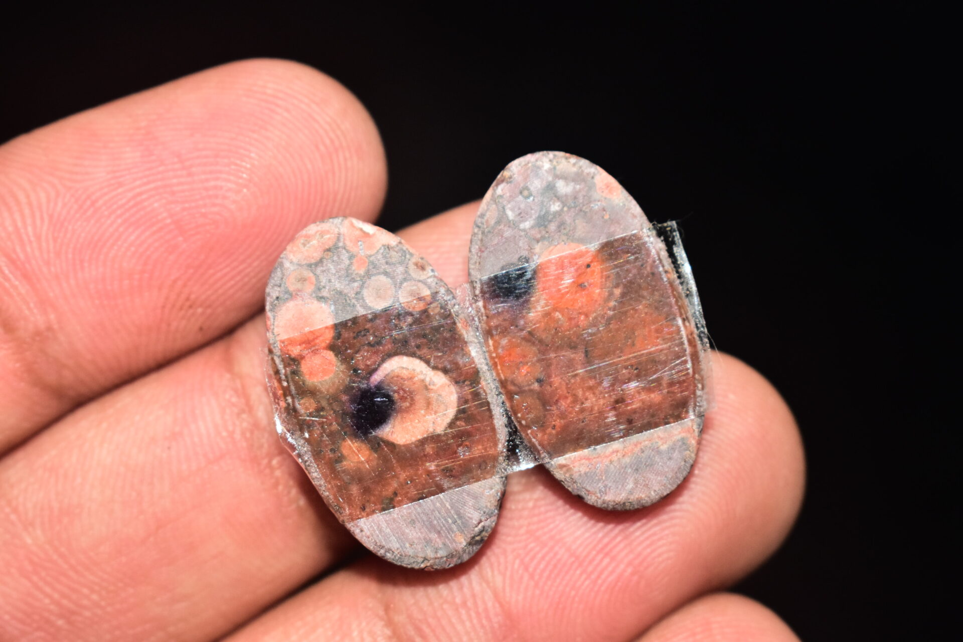 Poppy Jasper Pair Cabochon / Poppy Jasper Pair Gemstone / For Earrings / Oval Shape / 22.55 Ct. / 24x13x4 mm. Loose Gemstone / Q-755 - Image 5