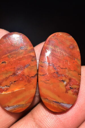 Seam Agate Pair Cabochon / Moroccan Seam Agate Pair Gemstone / For Jewelry / Oval Shape / 37.20 Ct / 28x15x4 mm. Loose Gemstone Q-729