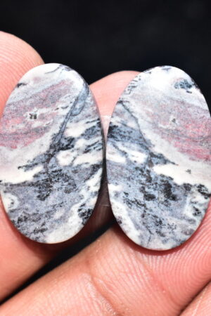 Porcelain Jasper Pair Cabochon / Porcelain Jasper Pair Gemstone / Exotica Jasper Pair / Oval Shape / 24.05 Ct. / 24x14x4 mm. / Q-827