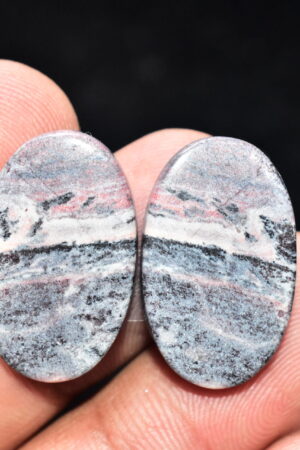 Porcelain Jasper Pair Cabochon / Porcelain Jasper Pair Gemstone / Exotica Jasper Pair / Oval Shape / 25.05 Ct. / 23x14x4 mm. / Q-834