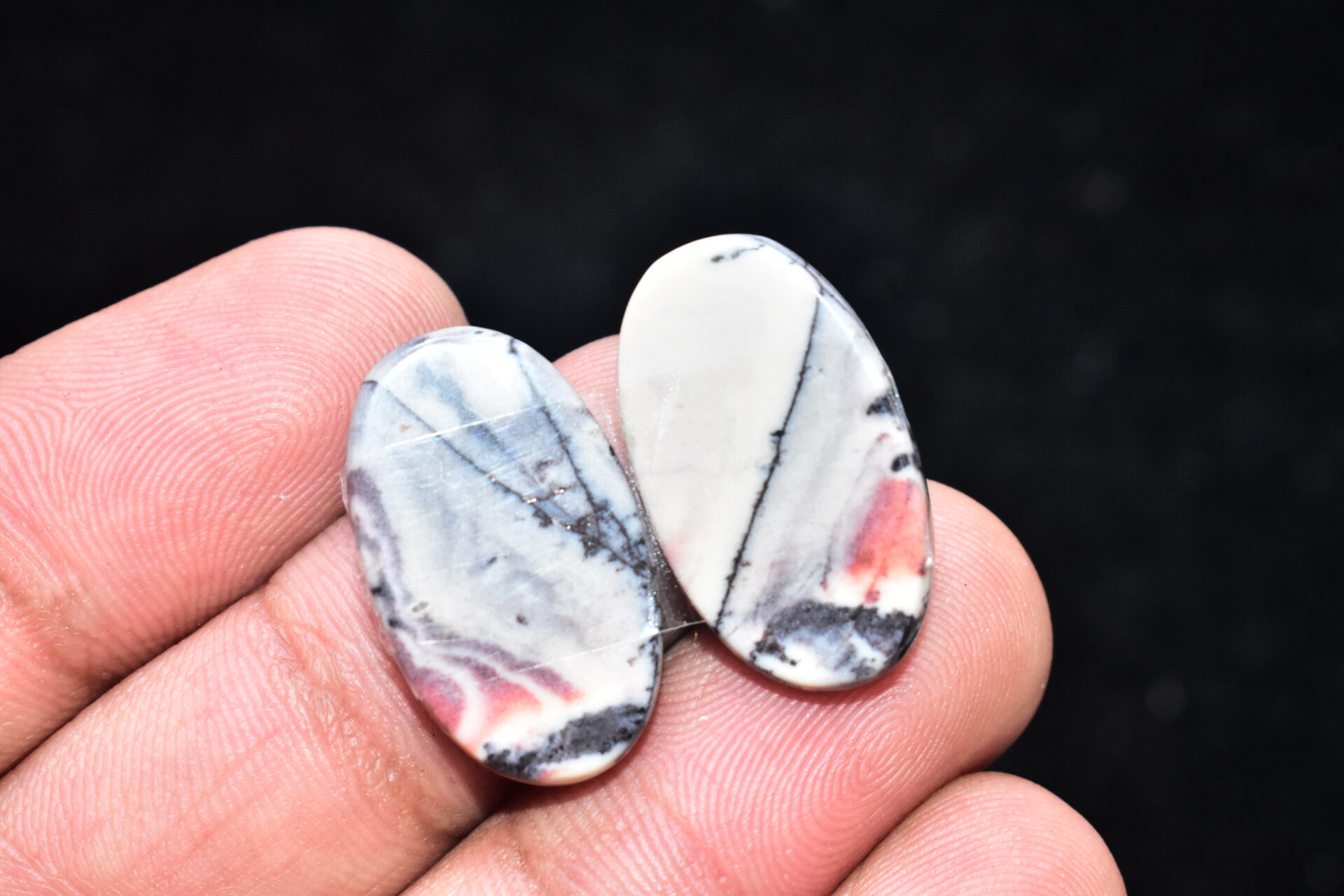 Porcelain Jasper Pair Cabochon / Porcelain Jasper Pair Gemstone / Exotica Jasper Pair / Oval Shape / 24.05 Ct. / 23x13x4 mm. / Q-833 - Image 4