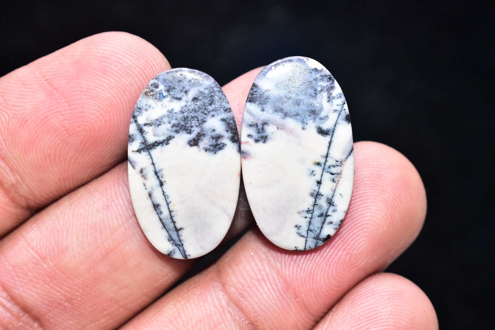 Porcelain Jasper Pair Cabochon / Porcelain Jasper Pair Gemstone / Exotica Jasper Pair / Oval Shape / 25.90 Ct. / 25x14x4 mm. / Q-823 - Image 3