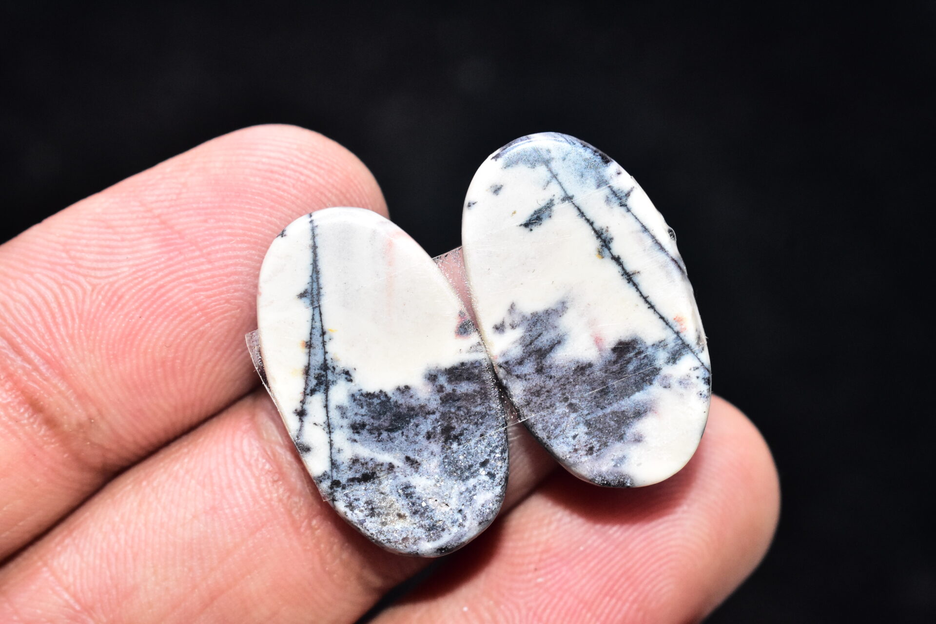 Porcelain Jasper Pair Cabochon / Porcelain Jasper Pair Gemstone / Exotica Jasper Pair / Oval Shape / 25.90 Ct. / 25x14x4 mm. / Q-823 - Image 4