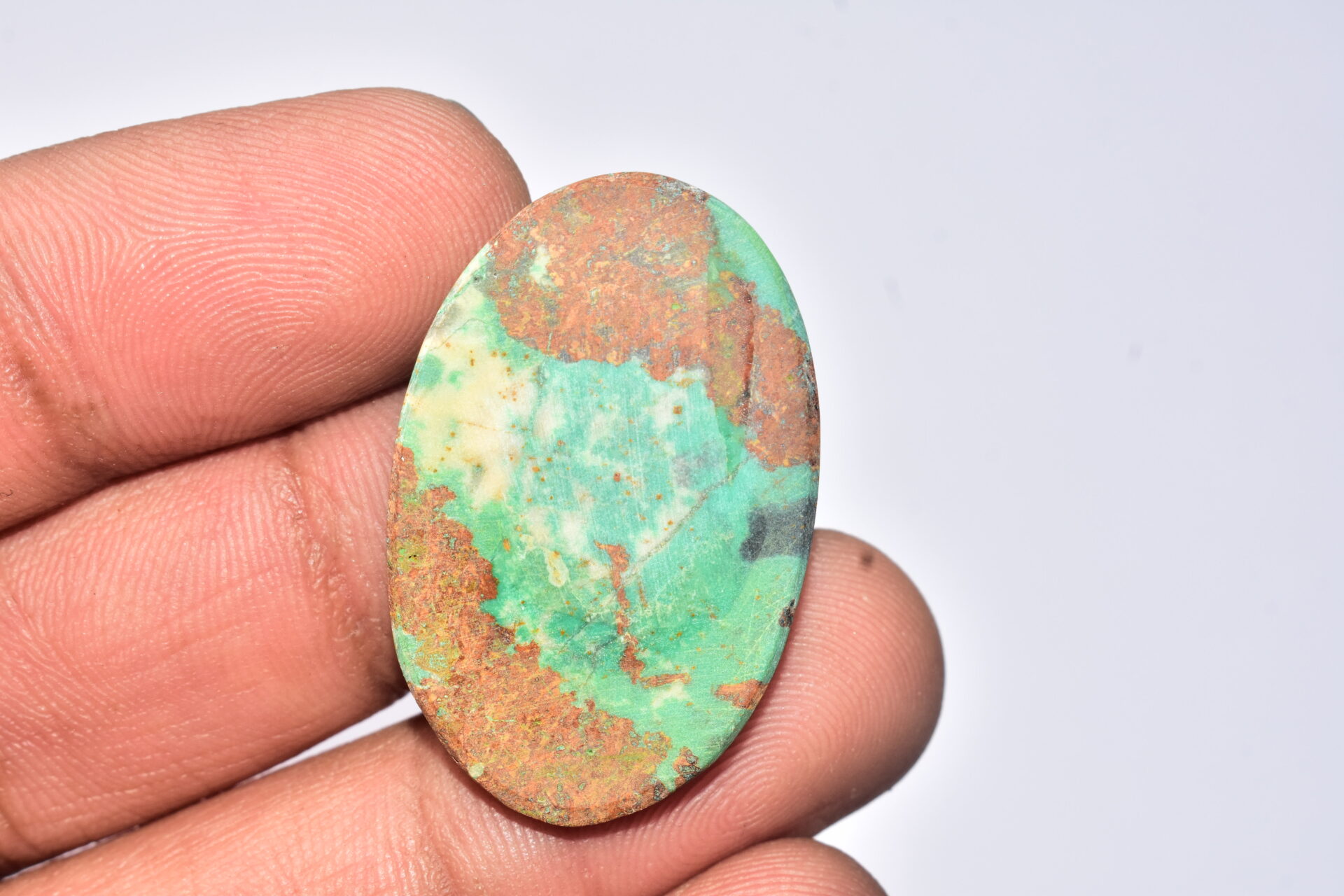 Sanora Chrysocolla Cabochon / Sanora Chrysocolla Gemstone / For Jewelry / Oval Shape / 33.05 Ct. / 34x22x5 mm. / Loose Gemstone / Q-958 - Image 4