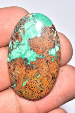 Sanora Chrysocolla Cabochon / Sanora Chrysocolla Gemstone / For Jewelry / Oval Shape / 36.65 Ct. / 37x22x5 mm. / Loose Gemstone / Q-957