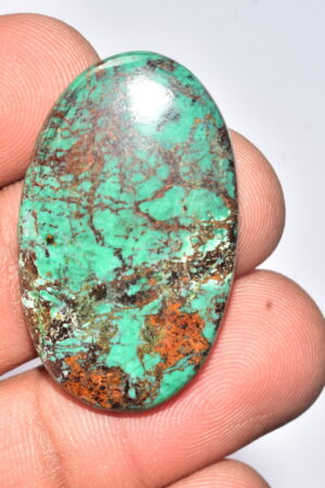 Sanora Chrysocolla Cabochon / Sanora Chrysocolla Gemstone / For Jewelry / Oval Shape / 36.50 Ct. / 35x21x5 mm. / Loose Gemstone / Q-994