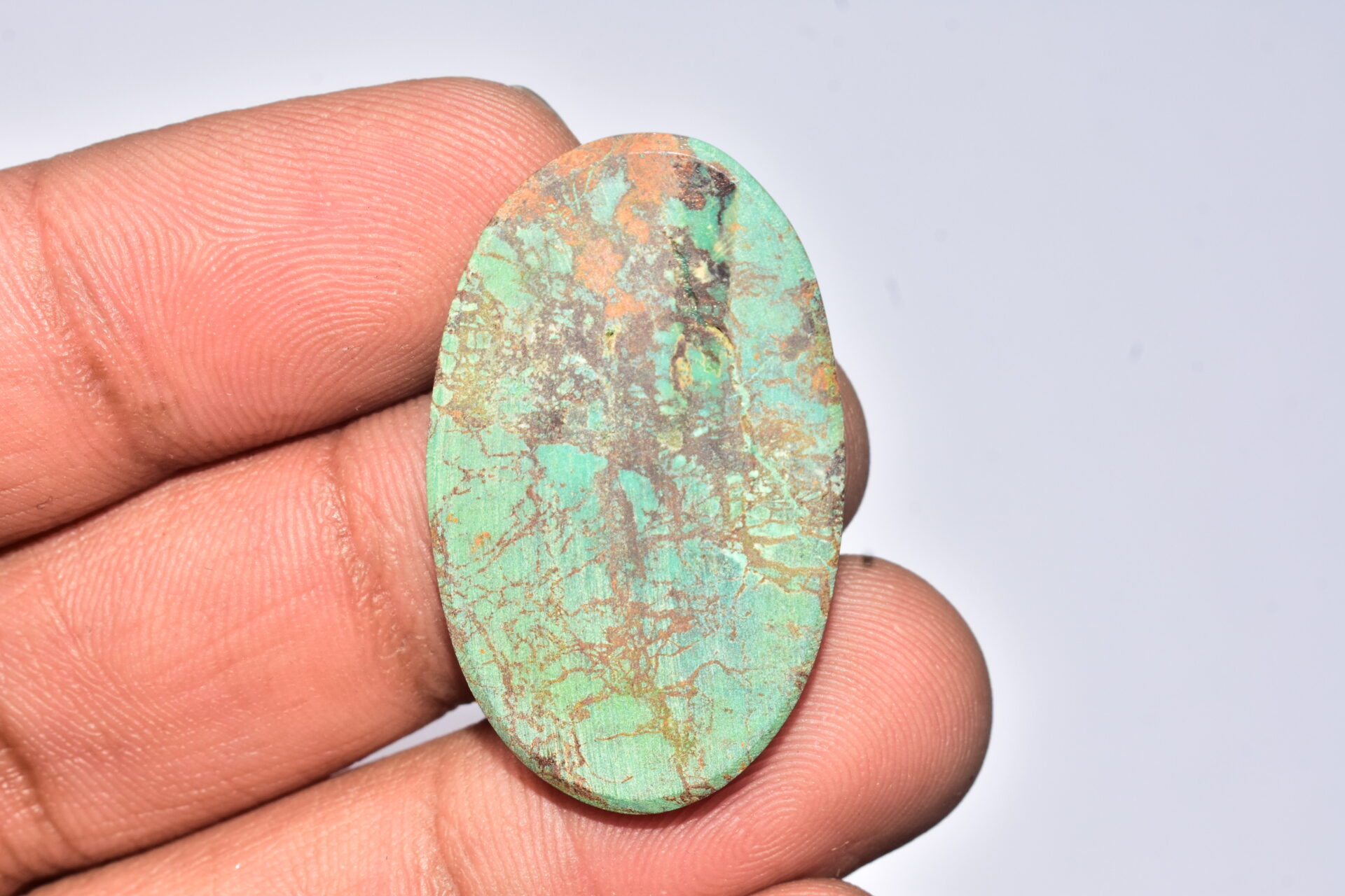 Sanora Chrysocolla Cabochon / Sanora Chrysocolla Gemstone / For Jewelry / Oval Shape / 36.50 Ct. / 35x21x5 mm. / Loose Gemstone / Q-994 - Image 4