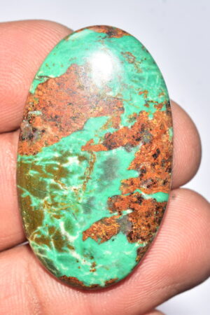 Sanora Chrysocolla Cabochon / Sanora Chrysocolla Gemstone / For Jewelry / Oval Shape / 40.95 Ct. / 39x23x5 mm. / Loose Gemstone / Q-985