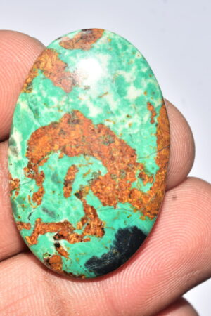 Sanora Chrysocolla Cabochon / Sanora Chrysocolla Gemstone / For Jewelry / Oval Shape / 36.10 Ct. / 36x23x7 mm. / Loose Gemstone / Q-1000