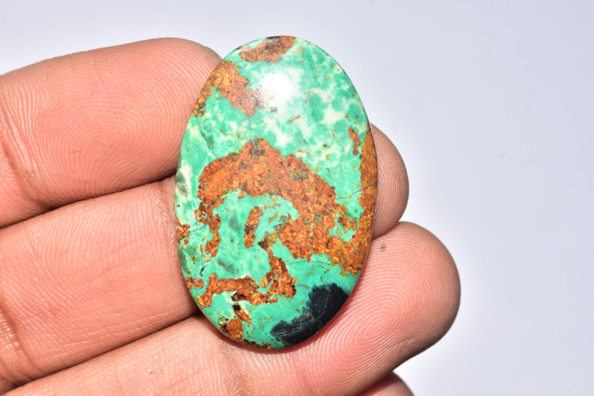 Sanora Chrysocolla Cabochon / Sanora Chrysocolla Gemstone / For Jewelry / Oval Shape / 36.10 Ct. / 36x23x7 mm. / Loose Gemstone / Q-1000