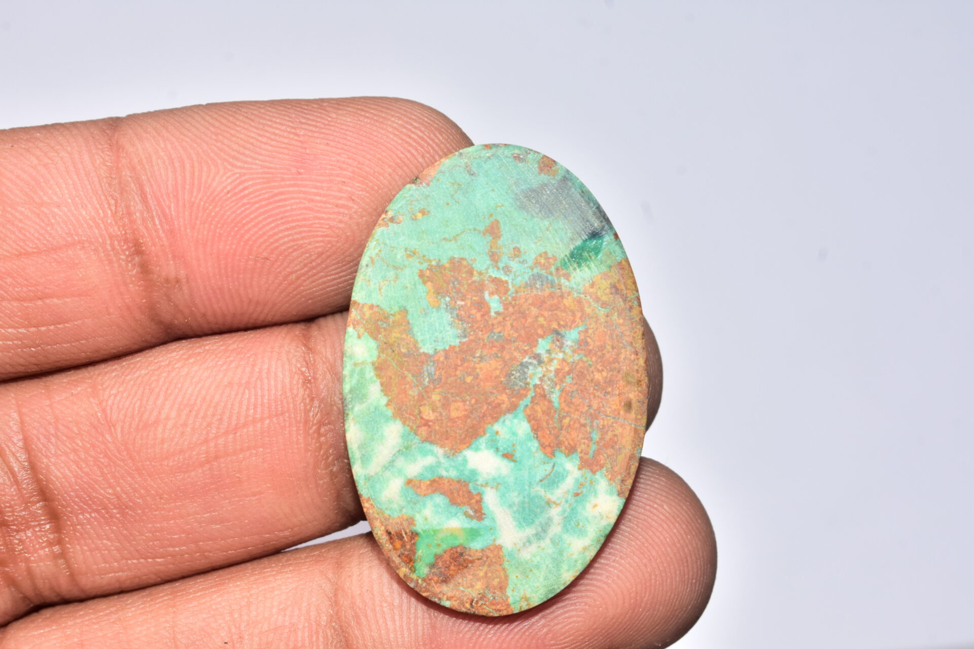 Sanora Chrysocolla Cabochon / Sanora Chrysocolla Gemstone / For Jewelry / Oval Shape / 36.10 Ct. / 36x23x7 mm. / Loose Gemstone / Q-1000 - Image 4