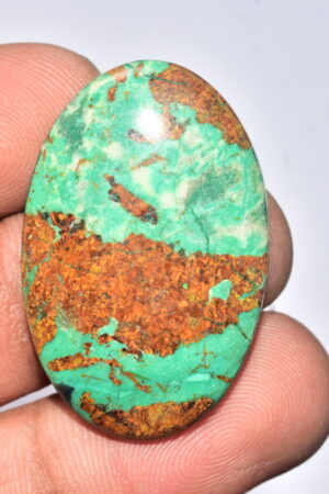 Sanora Chrysocolla Cabochon / Sanora Chrysocolla Gemstone / For Jewelry / Oval Shape / 38.15 Ct. / 36x23x5 mm. / Loose Gemstone / Q-996