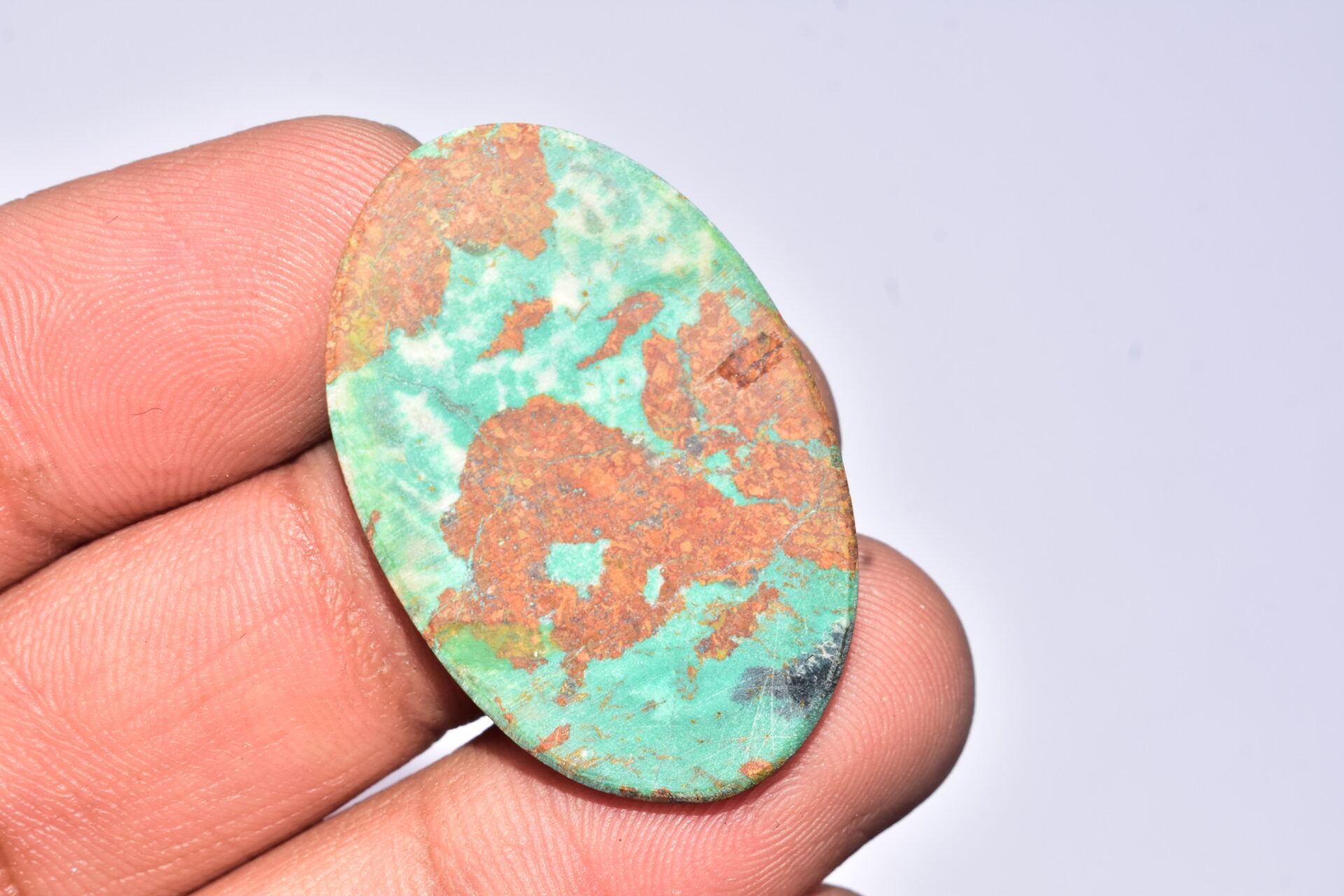 Sanora Chrysocolla Cabochon / Sanora Chrysocolla Gemstone / For Jewelry / Oval Shape / 38.15 Ct. / 36x23x5 mm. / Loose Gemstone / Q-996 - Image 4