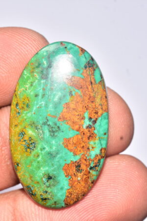 Sanora Chrysocolla Cabochon / Sanora Chrysocolla Gemstone / For Jewelry / Oval Shape / 28.60 Ct. / 34x20x5 mm. / Loose Gemstone / Q-960