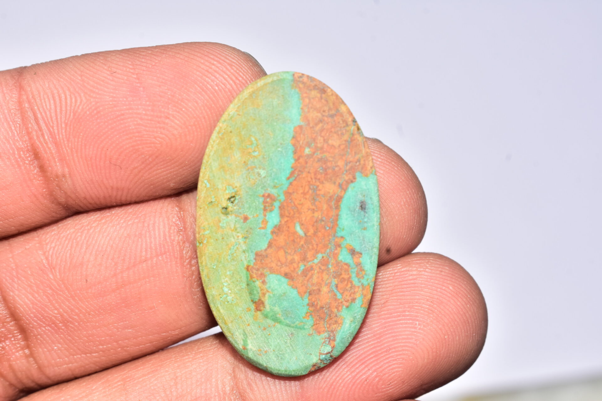Sanora Chrysocolla Cabochon / Sanora Chrysocolla Gemstone / For Jewelry / Oval Shape / 28.60 Ct. / 34x20x5 mm. / Loose Gemstone / Q-960 - Image 4