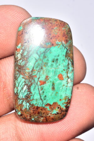 Sanora Chrysocolla Cabochon / Sanora Chrysocolla Gemstone / For Jewelry / Cushion Shape / 30.80 Ct. / 32x18x4 mm. / Loose Gemstone / Q-1001