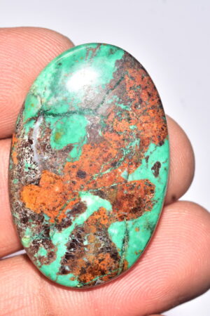 Sanora Chrysocolla Cabochon / Sanora Chrysocolla Gemstone / For Jewelry / Oval Shape / 41.85 Ct. / 37x24x4 mm. / Loose Gemstone / Q-997