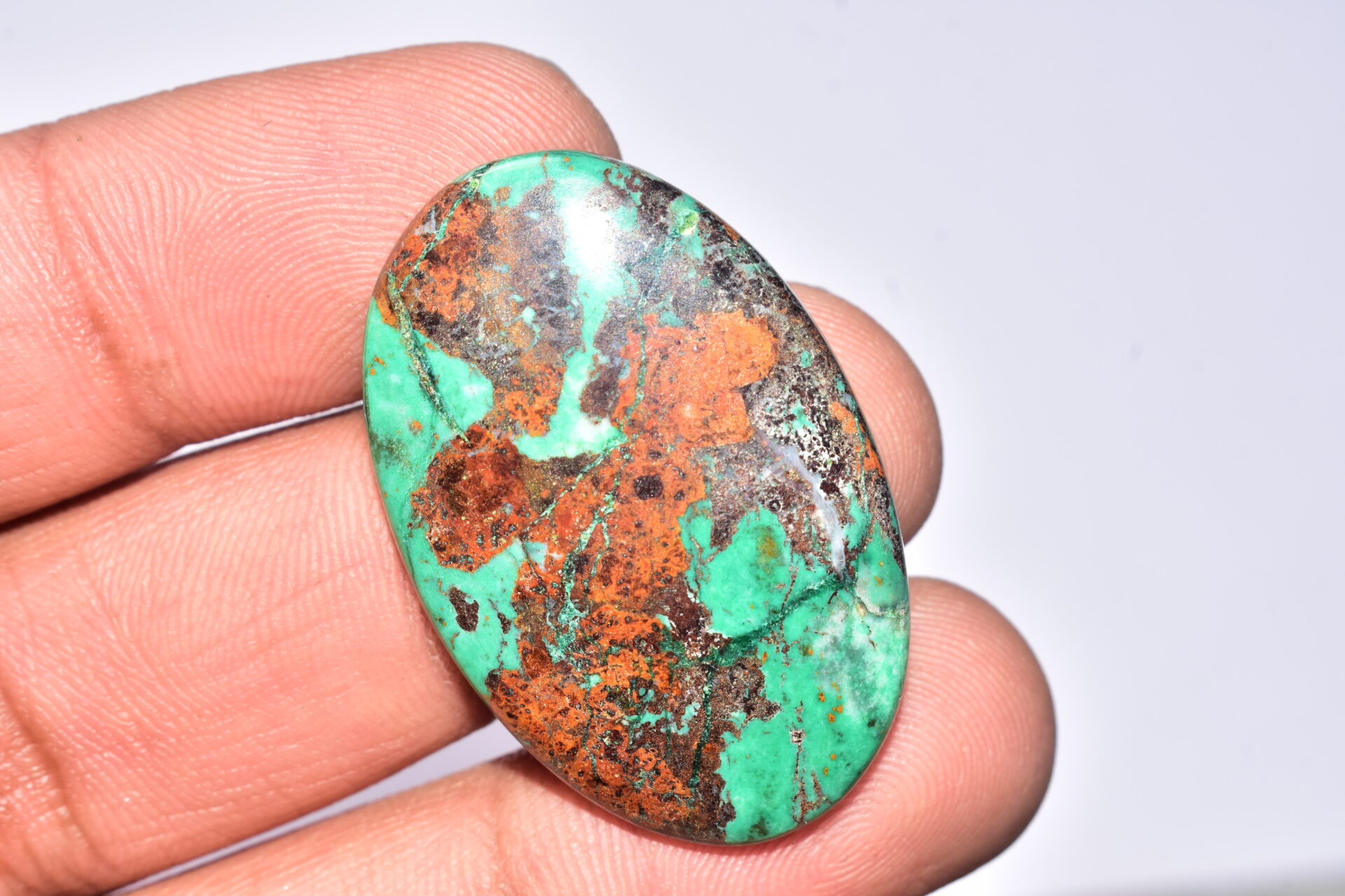 Sanora Chrysocolla Cabochon / Sanora Chrysocolla Gemstone / For Jewelry / Oval Shape / 41.85 Ct. / 37x24x4 mm. / Loose Gemstone / Q-997 - Image 3