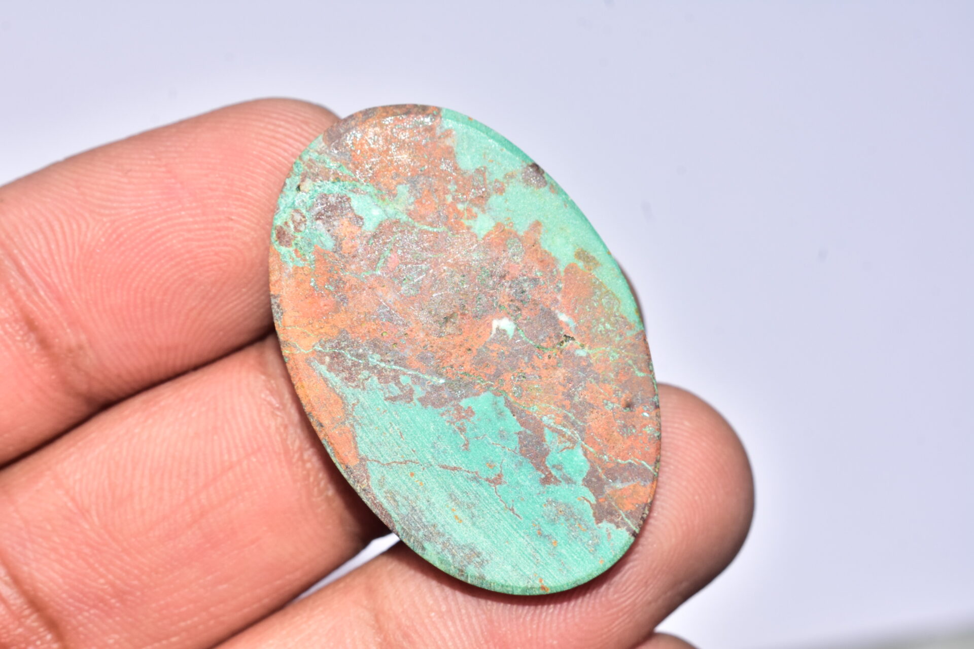 Sanora Chrysocolla Cabochon / Sanora Chrysocolla Gemstone / For Jewelry / Oval Shape / 41.85 Ct. / 37x24x4 mm. / Loose Gemstone / Q-997 - Image 4