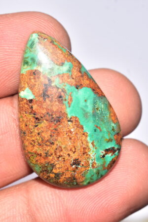 Sanora Chrysocolla Cabochon / Sanora Chrysocolla Gemstone / For Jewelry / Pear Shape / 33.25 Ct. / 34x21x6 mm. / Loose Gemstone / Q-999