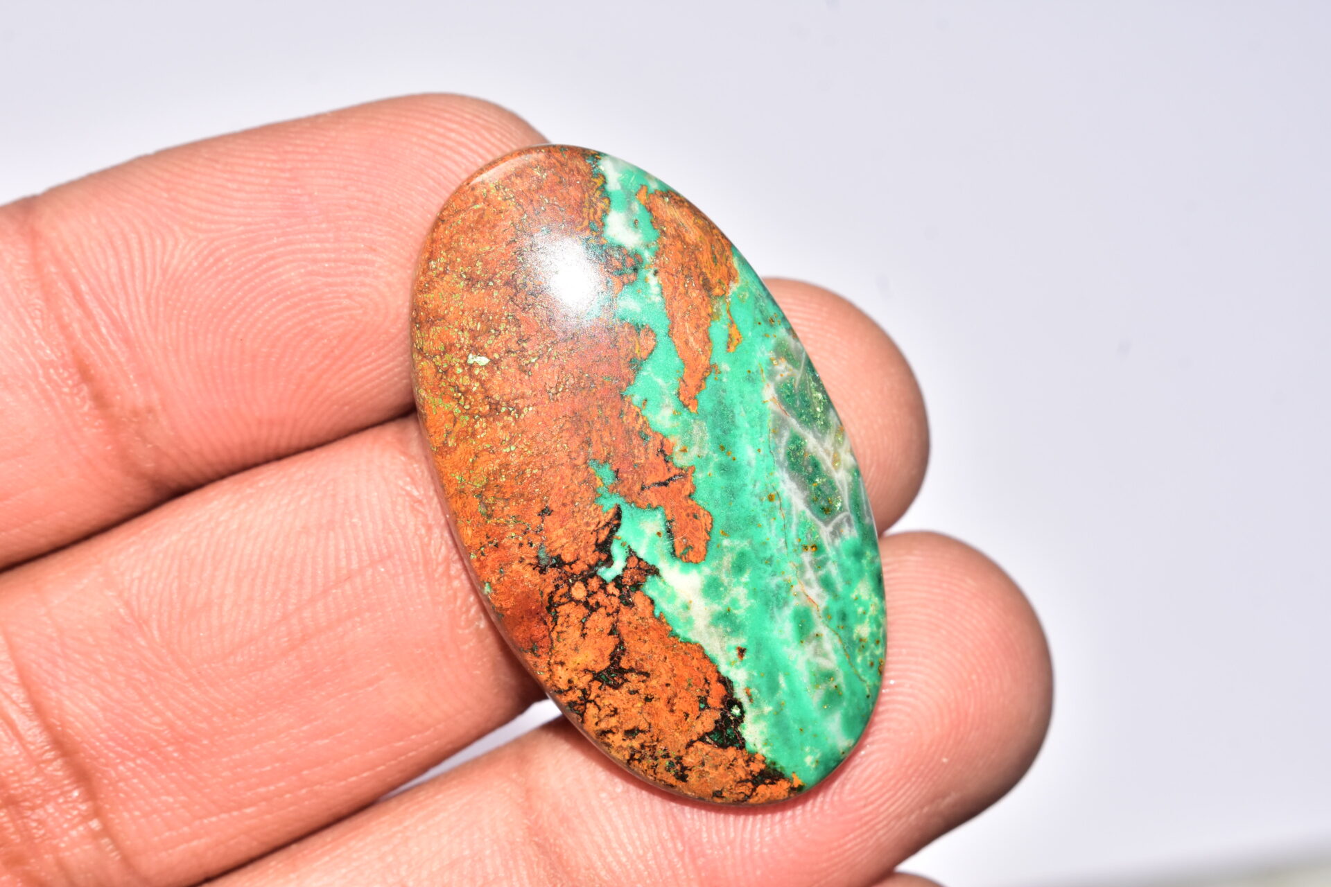 Sanora Chrysocolla Cabochon / Sanora Chrysocolla Gemstone / For Jewelry / Oval Shape / 37.65 Ct. / 37x21x5 mm. / Loose Gemstone / Q-995 - Image 3
