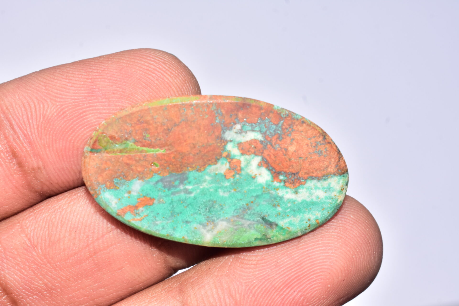 Sanora Chrysocolla Cabochon / Sanora Chrysocolla Gemstone / For Jewelry / Oval Shape / 37.65 Ct. / 37x21x5 mm. / Loose Gemstone / Q-995 - Image 4