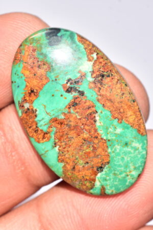 Sanora Chrysocolla Cabochon / Sanora Chrysocolla Gemstone / For Jewelry / Oval Shape / 31.10 Ct. / 33x20x5 mm. / Loose Gemstone / Q-991