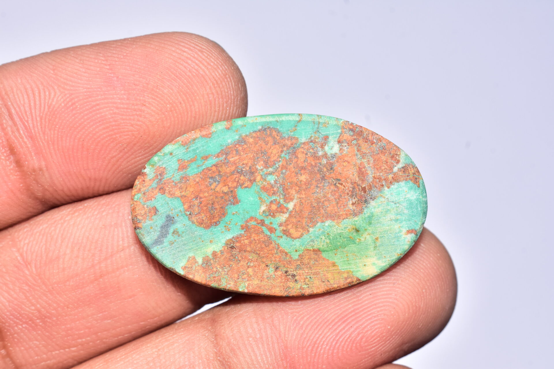 Sanora Chrysocolla Cabochon / Sanora Chrysocolla Gemstone / For Jewelry / Oval Shape / 31.10 Ct. / 33x20x5 mm. / Loose Gemstone / Q-991 - Image 4