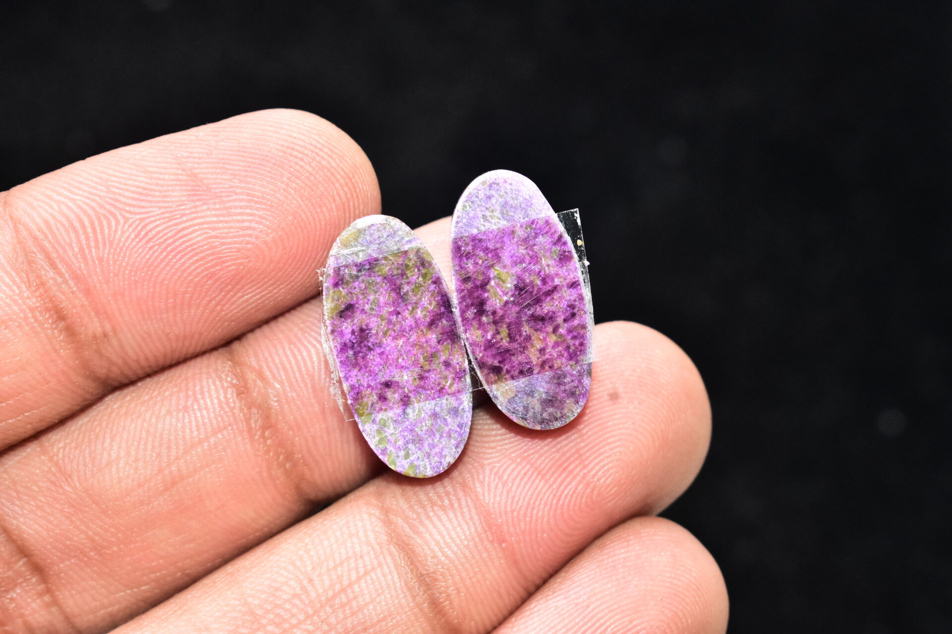 Stichtite With Serpentine Pair Cabochon / Stichtite With Serpentine Gemstone / Oval Shape / 15.05 Ct. / 21x10x4 mm. / Loose Gemstone / Q-846 - Image 4