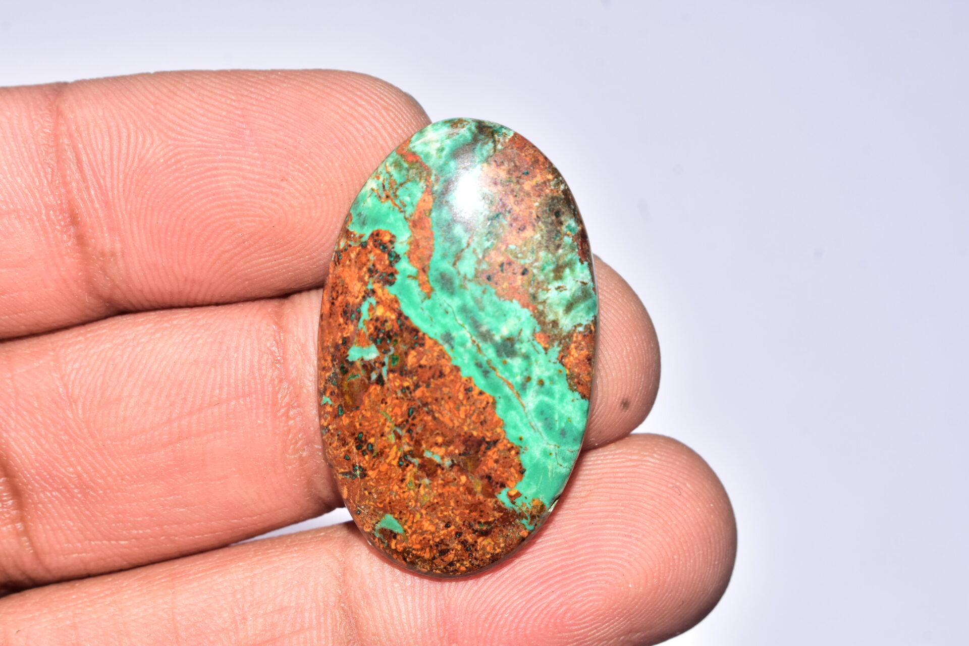 Sanora Chrysocolla Cabochon / Sanora Chrysocolla Gemstone / For Jewelry / Oval Shape / 29.05 Ct. / 33x20x5 mm. / Loose Gemstone / Q-961