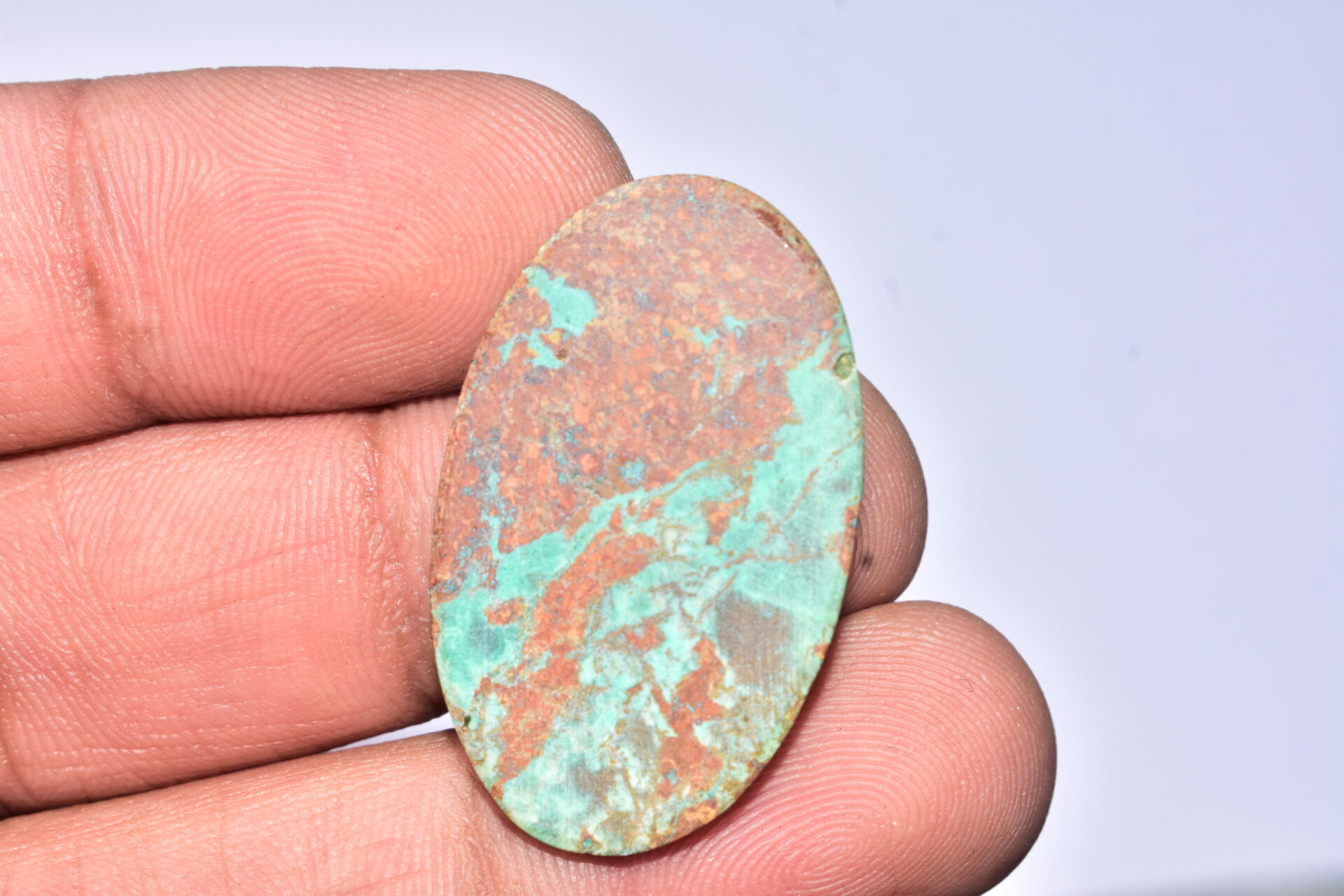 Sanora Chrysocolla Cabochon / Sanora Chrysocolla Gemstone / For Jewelry / Oval Shape / 29.05 Ct. / 33x20x5 mm. / Loose Gemstone / Q-961 - Image 4