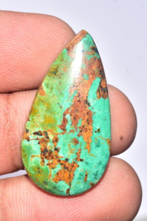 Sanora Chrysocolla Cabochon / Sanora Chrysocolla Gemstone / For Jewelry / Pear Shape / 25.80 Ct. / 35x19x5 mm. / Loose Gemstone / Q-993