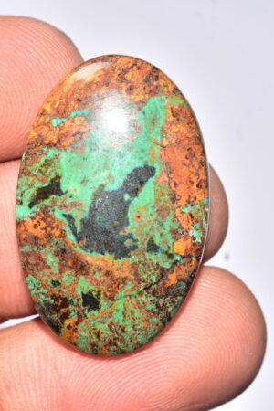 Sanora Chrysocolla Cabochon / Sanora Chrysocolla Gemstone / For Jewelry / Oval Shape / 31.40 Ct. / 32x20x5 mm. / Loose Gemstone / Q-992