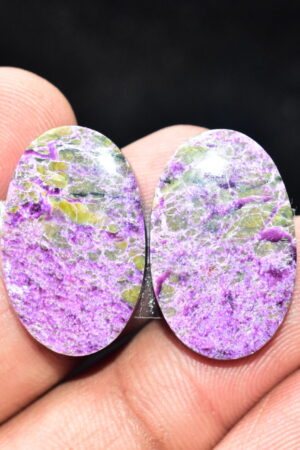 Stichtite With Serpentine Pair Cabochon / Stichtite With Serpentine Gemstone / Oval Shape / 21.25 Ct. / 24x15x4 mm. / Loose Gemstone / Q-863