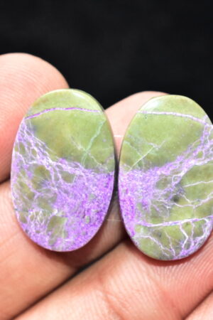 Stichtite With Serpentine Pair Cabochon / Stichtite With Serpentine Gemstone / Oval Shape / 22.90 Ct. / 22x14x4 mm. / Loose Gemstone / Q-841