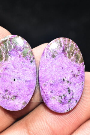 Stichtite With Serpentine Pair Cabochon / Stichtite With Serpentine Gemstone / Oval Shape / 21.70 Ct. / 24x15x4 mm. / Loose Gemstone / Q-860