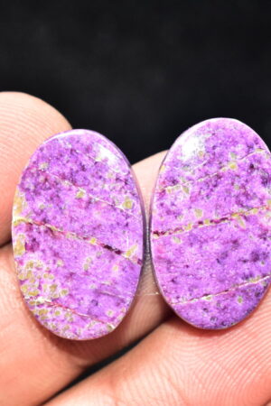 Stichtite With Serpentine Pair Cabochon / Stichtite With Serpentine Gemstone / Oval Shape / 19.10 Ct. / 23x14x4 mm. / Loose Gemstone / Q-861