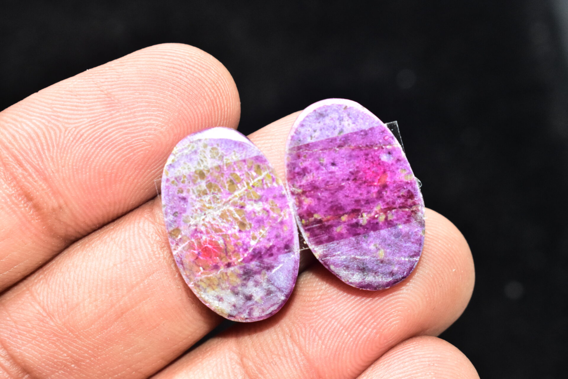 Stichtite With Serpentine Pair Cabochon / Stichtite With Serpentine Gemstone / Oval Shape / 19.10 Ct. / 23x14x4 mm. / Loose Gemstone / Q-861 - Image 4