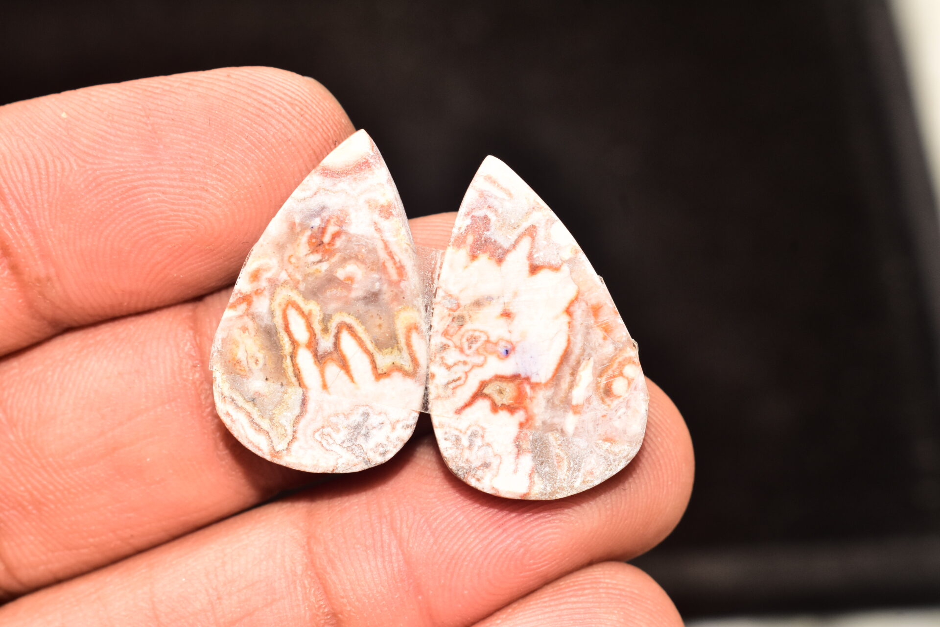 Rosseta Crazy Lace Agate Pair Cabochon / Rosseta Jasper Pair Gemstone / Oval Shape / 32.80 Ct. / 26x16x4 mm. / Loose Gemstone / R-7 - Image 4